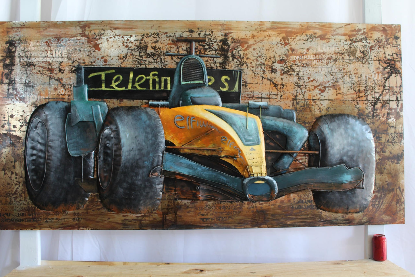 NIFAO Formula One Racing Car Sheet Metal 3D Wall Art Painting 79" x 2" x 40"H
