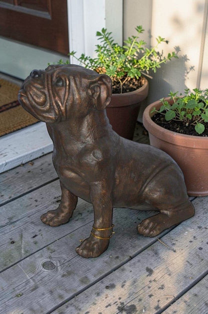 Beautiful bulldog bronze statue -  Size: 16"L x 7"W x 16"H.