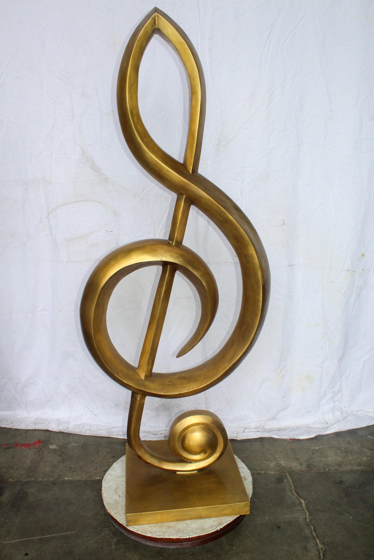 Treble Clef Music Note Giant Bronze Statue Gold Finish 27" x 18" x 67"H