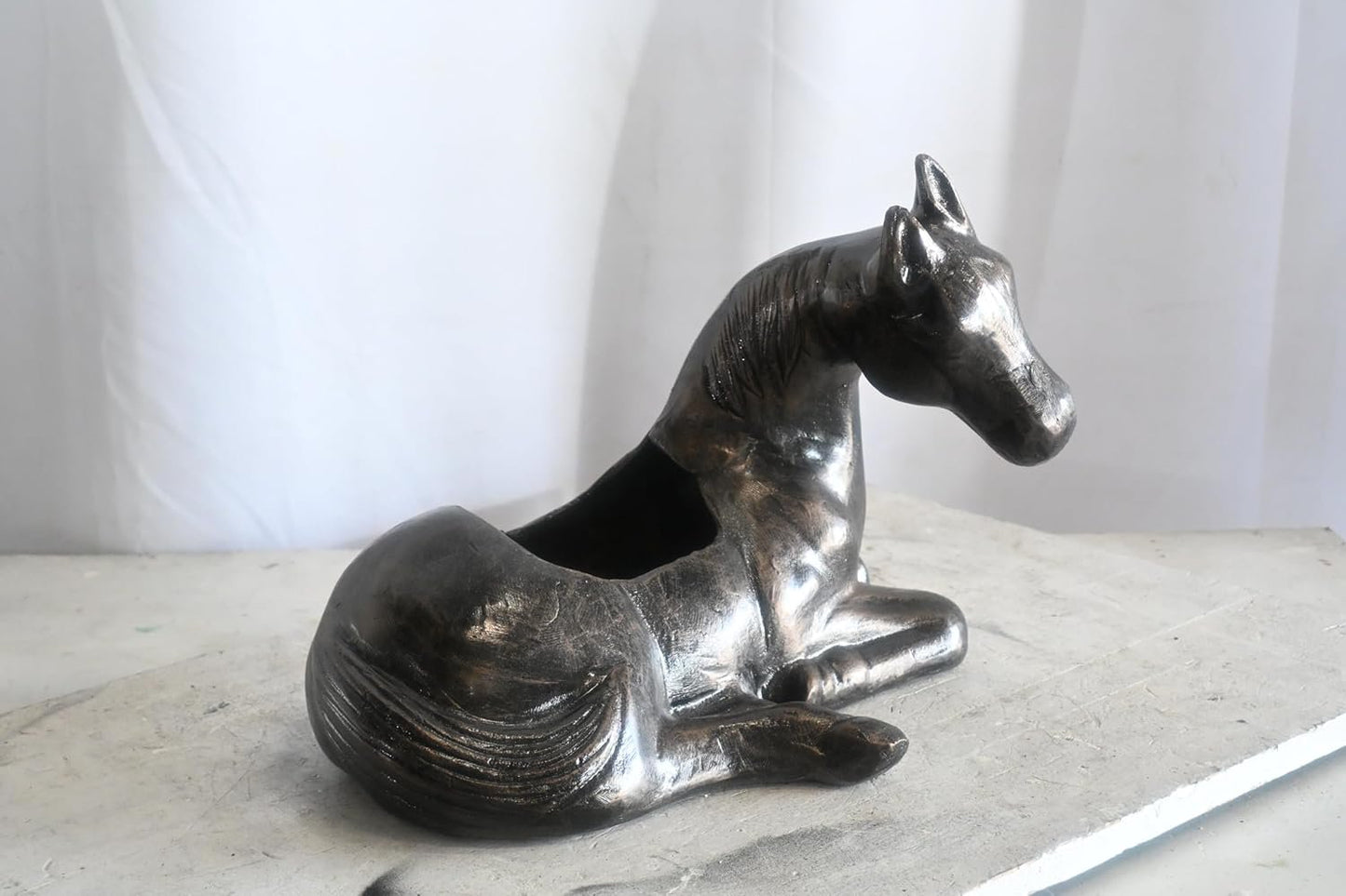Resting Foal Horse Aluminum Planter Sculpture Home Decor 17"x12"x12"H