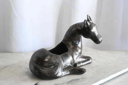 Resting Foal Horse Aluminum Planter Sculpture Home Decor 17"x12"x12"H