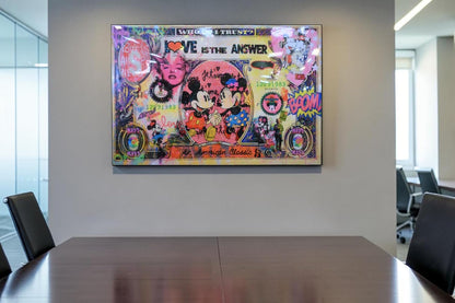 Love Is The Answer Pop Art Currency Canvas 60"x40"