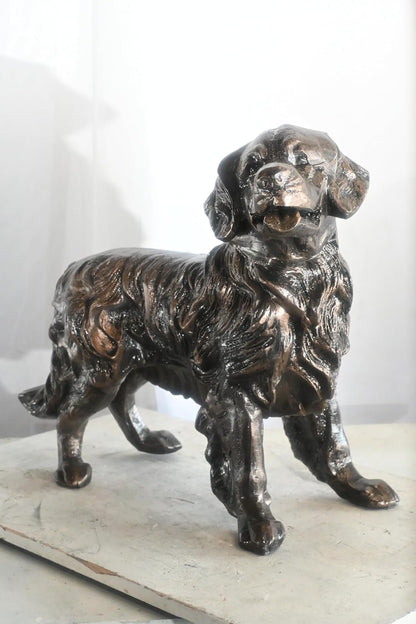 Standing Golden Retriever Handcrafted Aluminum Dog Decor 23"x12"x21"H