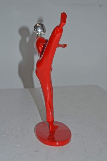 Karate, Krav Maga Front Kick, Red Chrome, Resin Statue - Size: 3" x 7" x 11"H