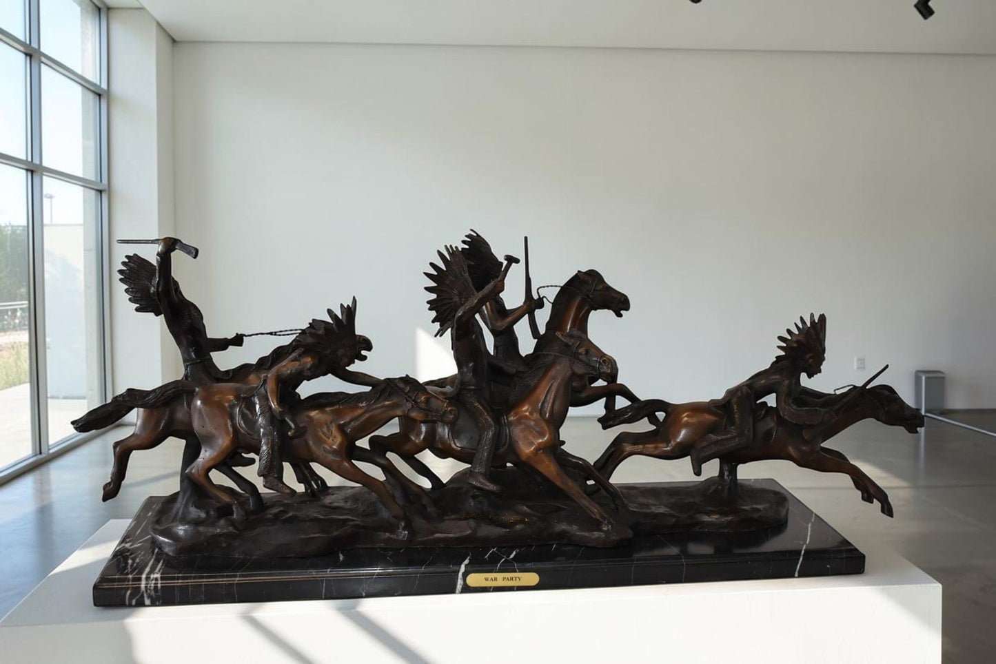 War Party Bronze Statue Replica of Carl Cauba Size: 41" x 12" x 13"H