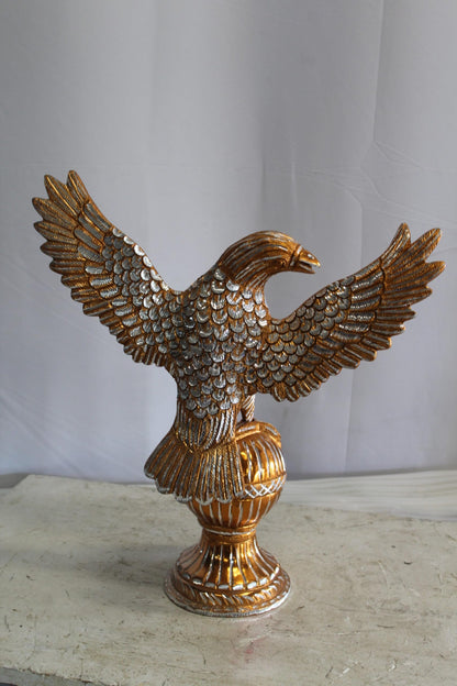 Golden Touched Aluminum Eagle Statue Majestic Home Accent 18" x 7" x 19"H