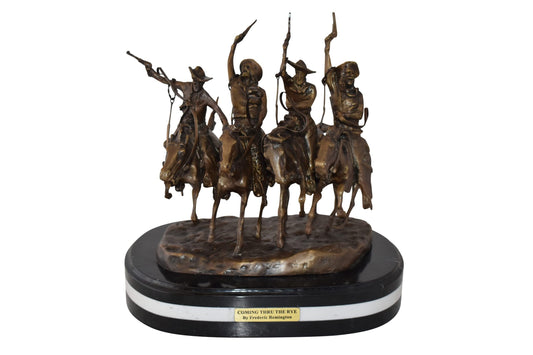 Coming Thru the Rye Remington Replica Bronze Statue Size: 13" x 12" x 14"H