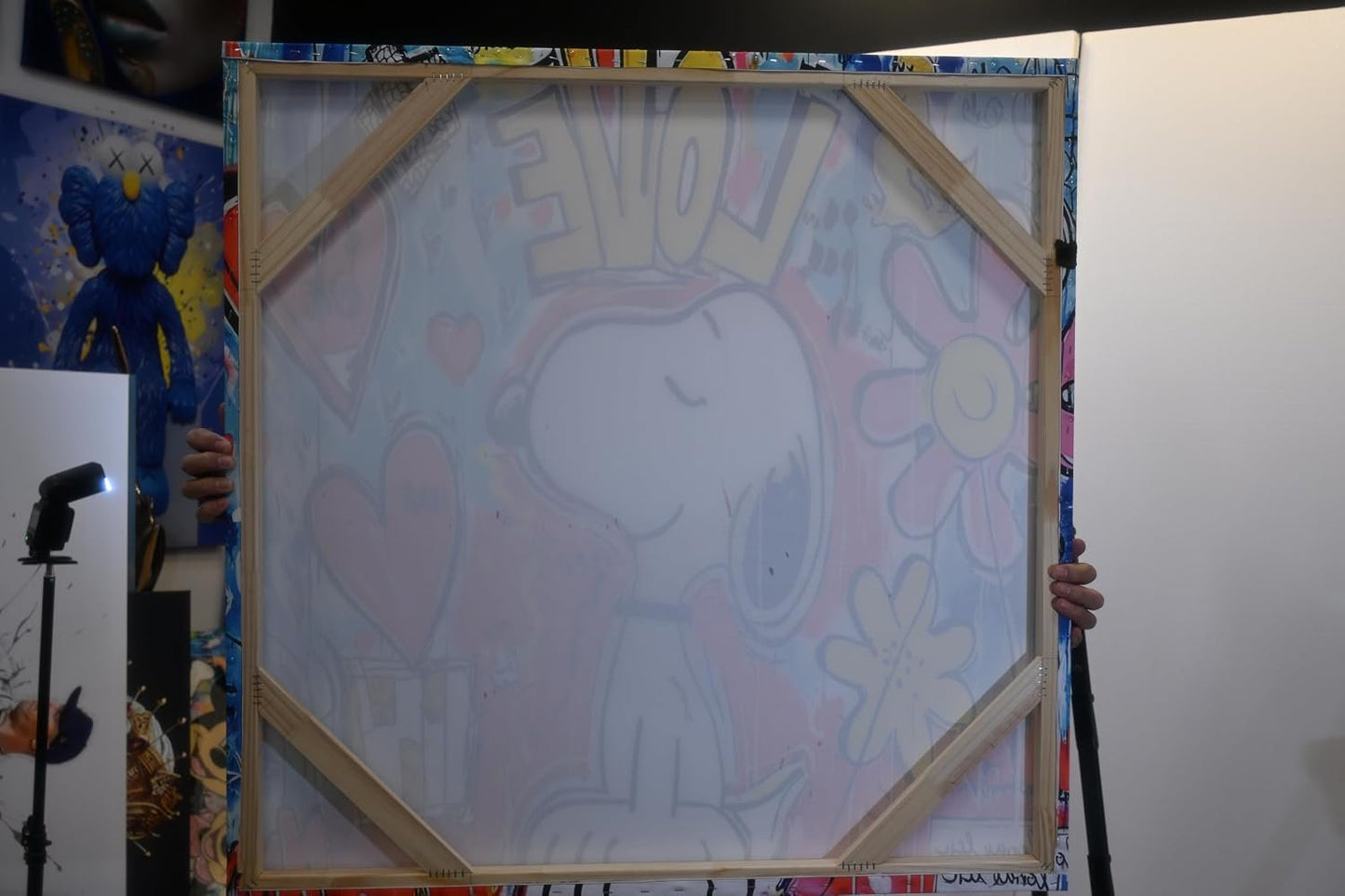 Snoopy Love Graffiti Pop Art Resin Canvas 40"x40"