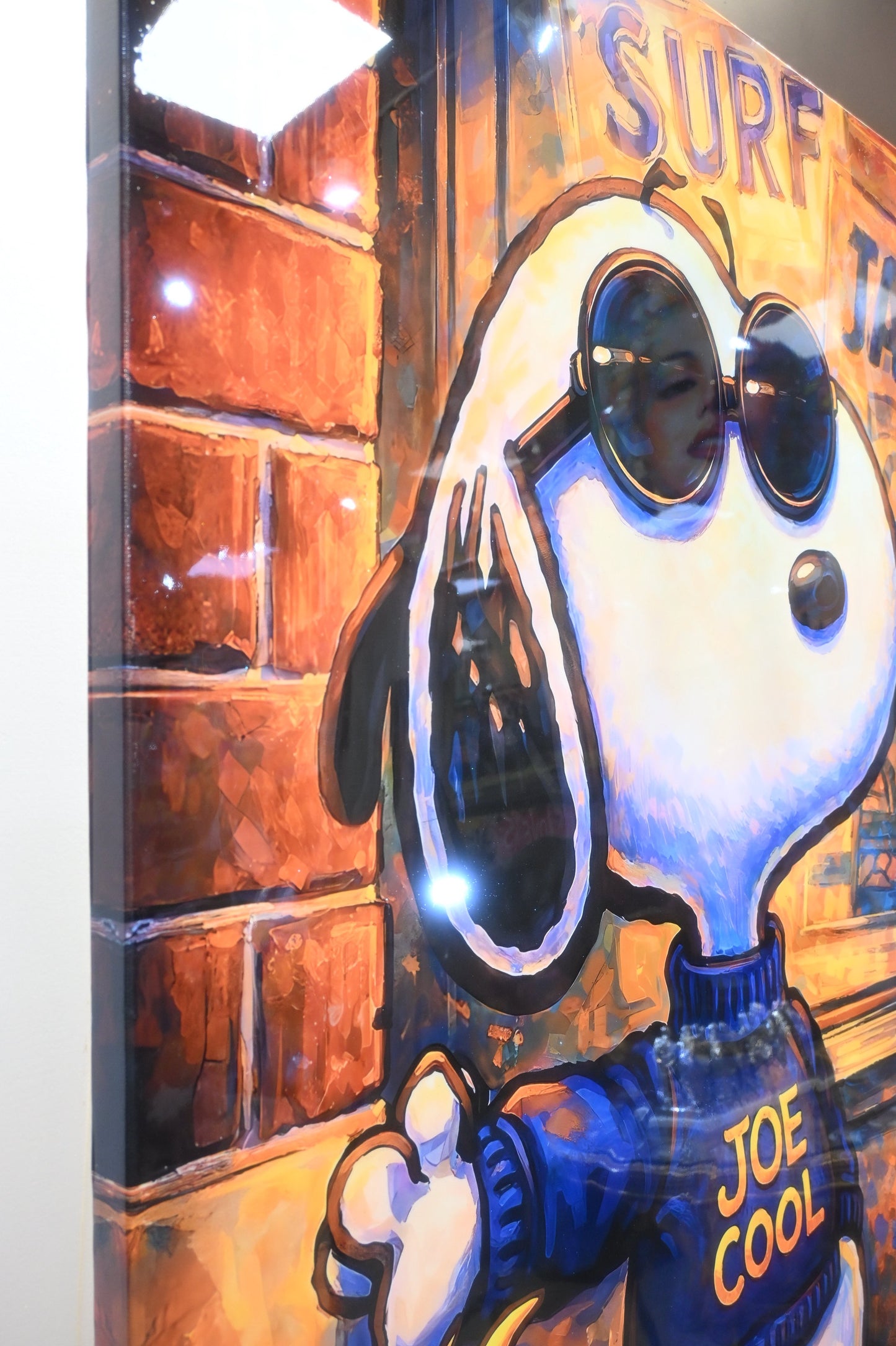 Snoopy Joe Cool Pop Art Resin Covered Canvas 40"x60"