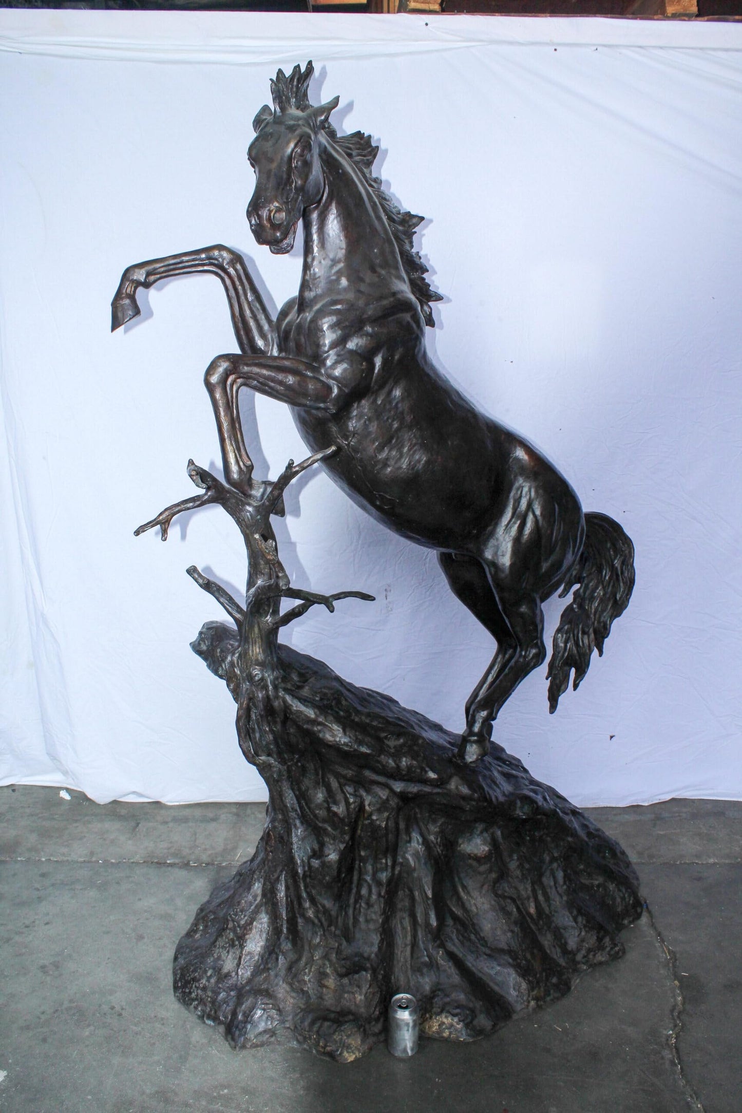 Life Size Bronze Rearing Horse Sculpture by J. Dagan 60" x 37" x 81"H