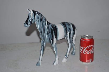 Modern Art Multi Color Horse Resin Statue - Size: 4"L x 13"W x 11"H.