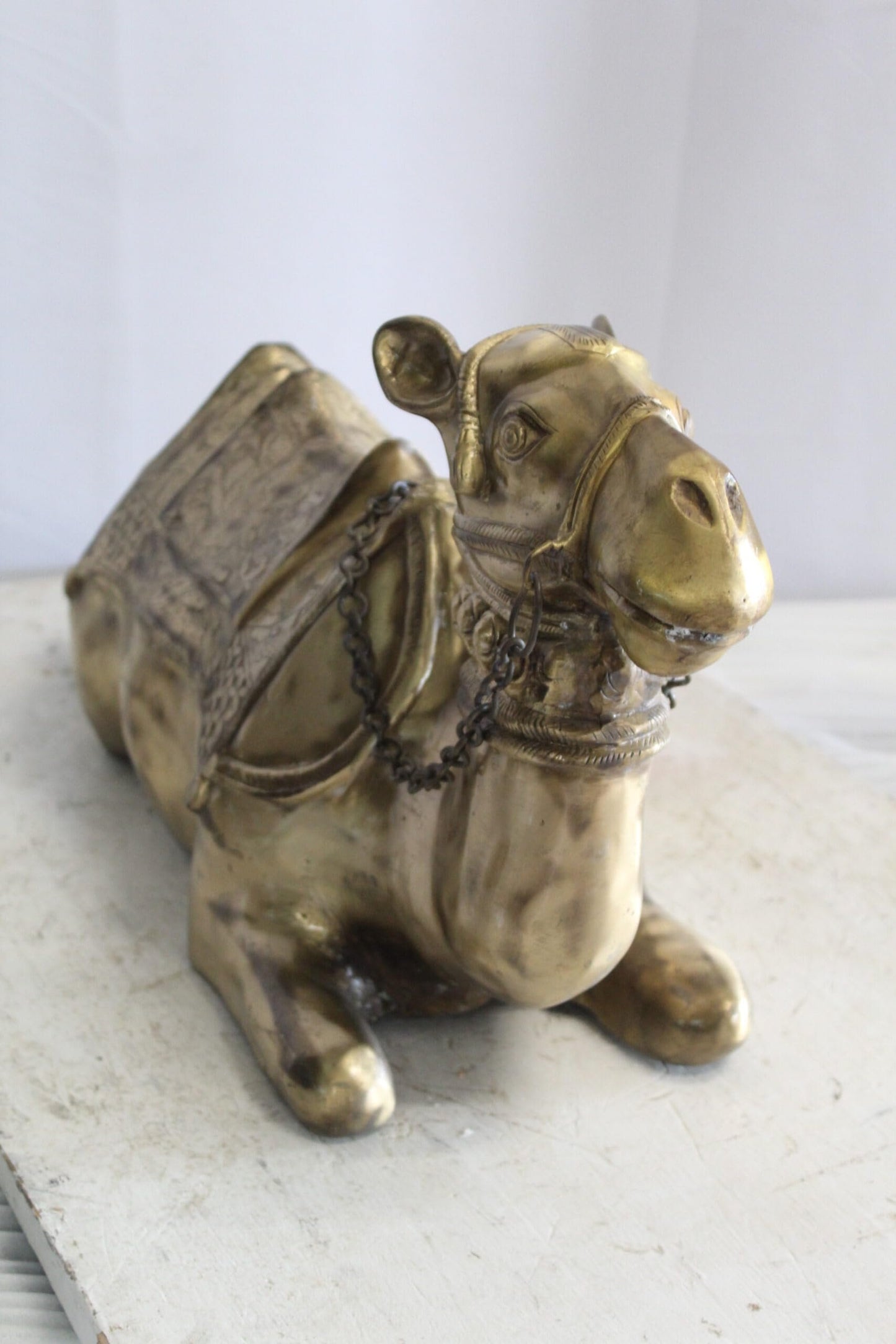 Metal Camel Lying Statue, Desert Majesty for Your Décor 24" x 9" x 13"H