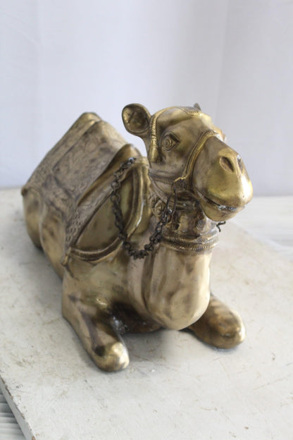 Metal Camel Lying Statue, Desert Majesty for Your Décor 24" x 9" x 13"H