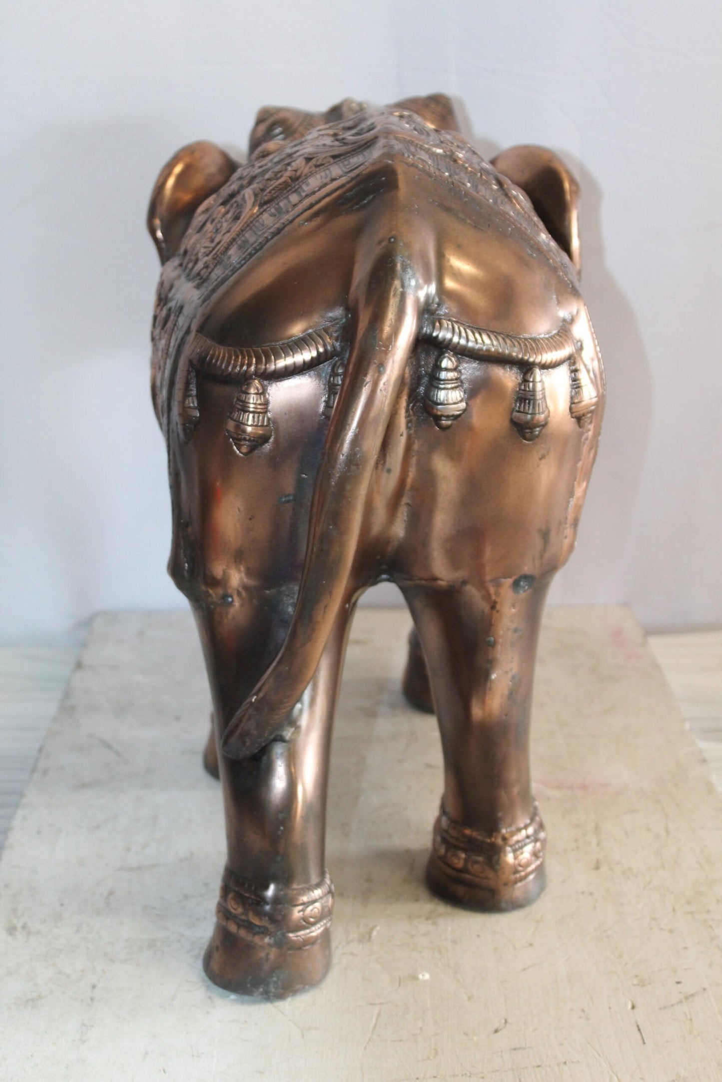 Aluminum Elephant Statue with Antique Design In Bronze Finish 28" x 13" x 19"H