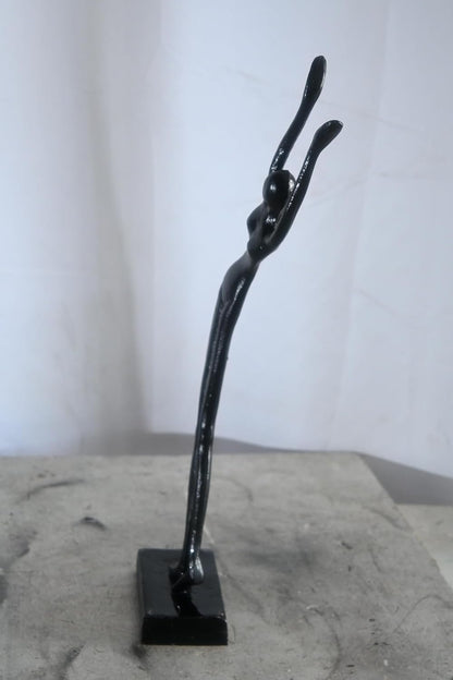 Aluminum Abstract Yoga Urdhva Hastasana Figure Sculpture 8"x3"x20"H
