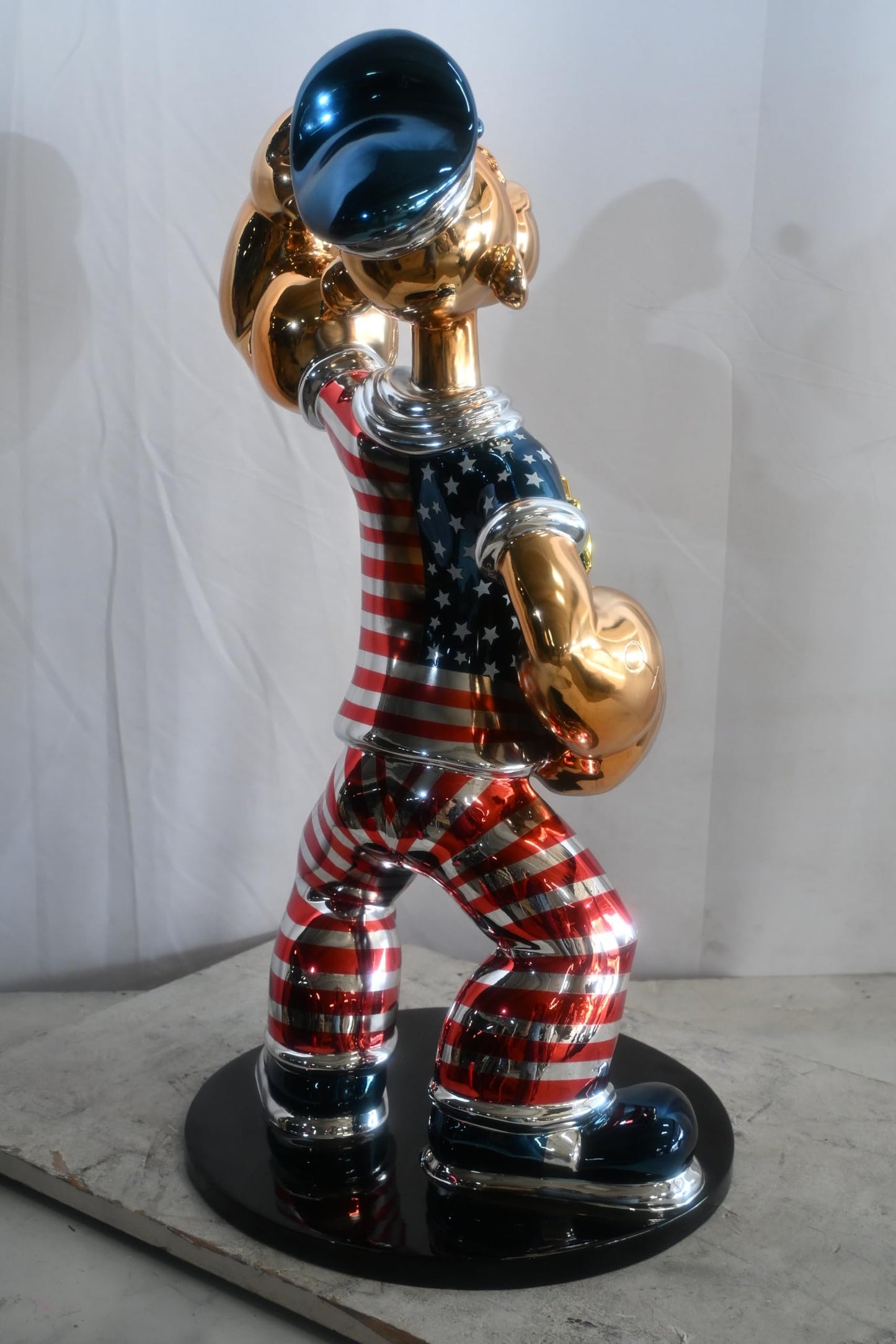 Popeye Patriotic Sailor MAGA Resin Sculpture 18"x16"x31"H