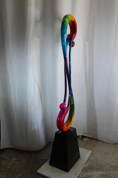 NIFAO Large Rainbow Infinity Love Sculpture by Liliana Mendez Bronze 16"x12"x80"H