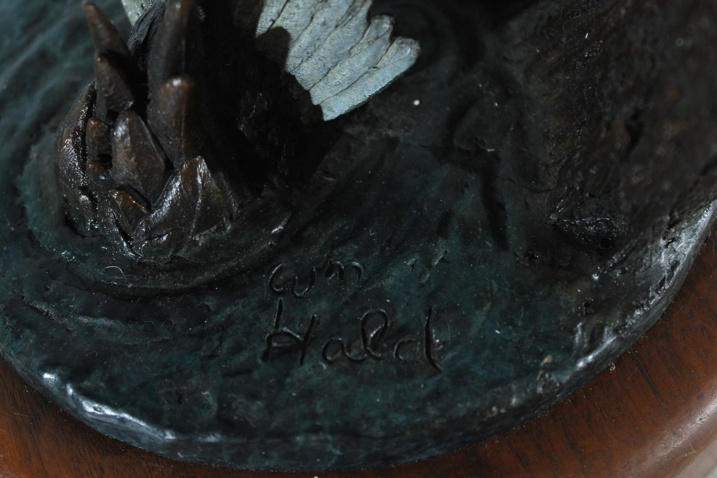 NIFAO Bronze Duck Flapping in The Wind by William Hald on Wood Base 16"x12"x31"H