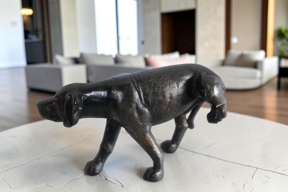 Funny Peeing Hound Dog Statue Lifting Leg Aluminum Decor 16"x7"x9"H