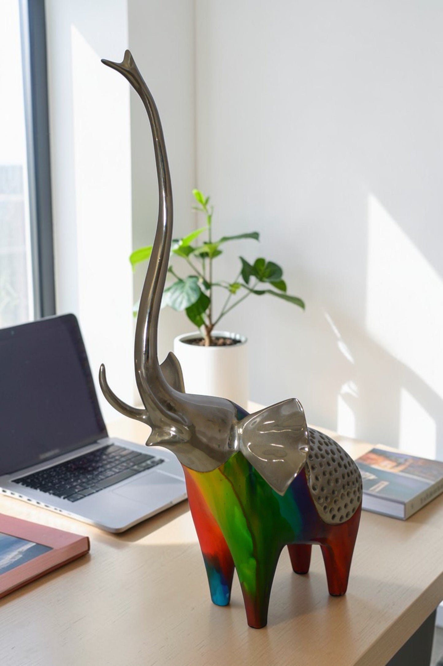 Elephant by Liliana Mendez -  Size: 10"L x 9"W x 20"H.