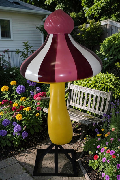 Happy Giant Mushroom Made of Resin for Indoors Outdoors Size: 34" x 34" x 64"H