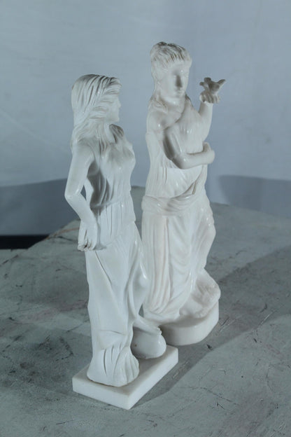 NIFAO Pair of Marble Lady Statues Classical Set 8"x3"x12"H