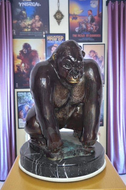 King Kong Bronze Statue - Size: 10"L x 10"W x 15"H.