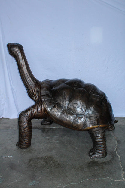 Giant Bronze Tortoise Statue with Detailed Textured Shell 66" x 41" x 59"H