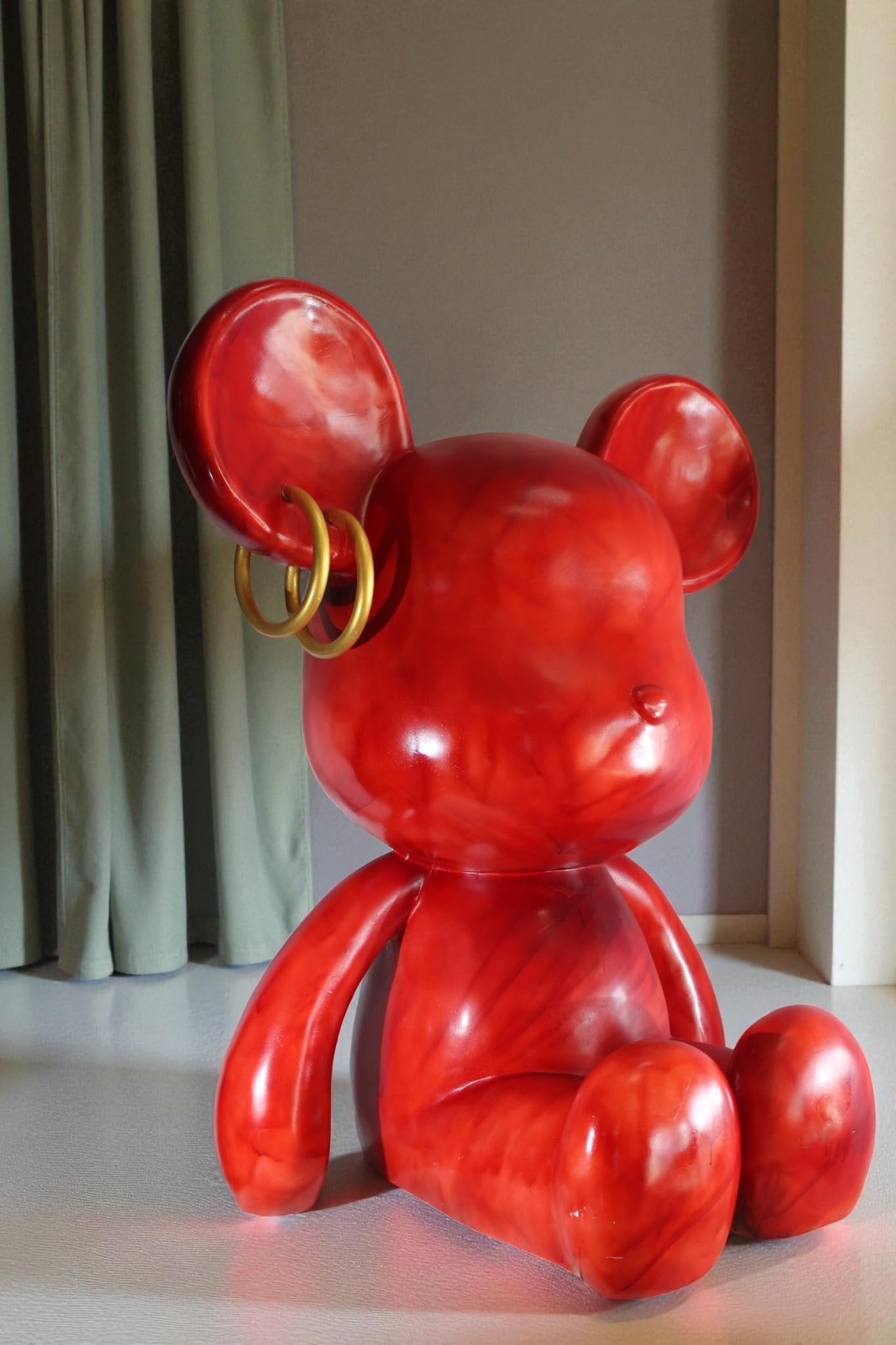NIFAO Giant Red Mouse Sculpture Pop Art Resin Statement Piece 28"x36"x48"H