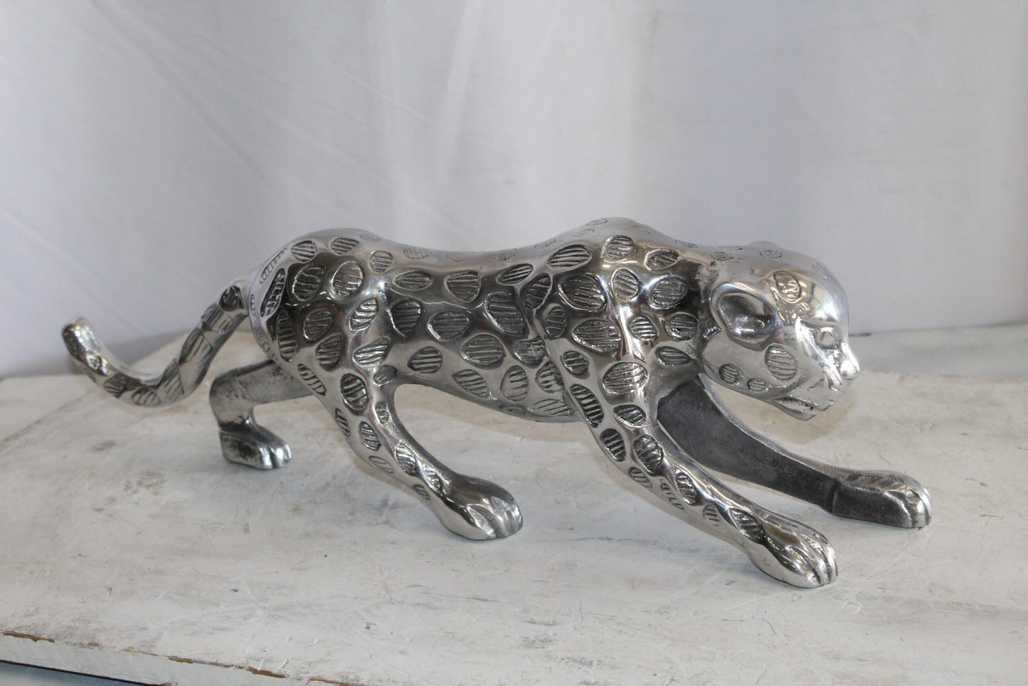 Aluminum Jaguar Statue, Graceful Elegance for Your Home Décor 24" x 4" x 7"H
