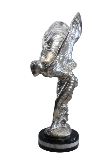 Spirit of Ecstasy Silver Bronze Sculpture Rolls Royce 10"x15"x24"H