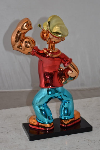 Iconic Red Popeye smaller Resin Statue  Size: 11" x 6" x 17"H