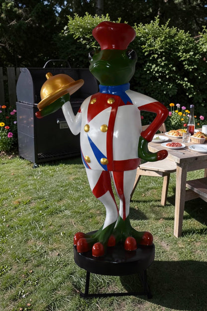 Giant Frog Chef Made of Resin Good for Outdoors Size: 41" x 30" x 70"H