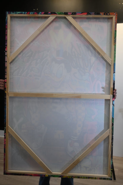 Giant Wealthy Duck Luxury Graffiti Resin Canvas 50"x69"