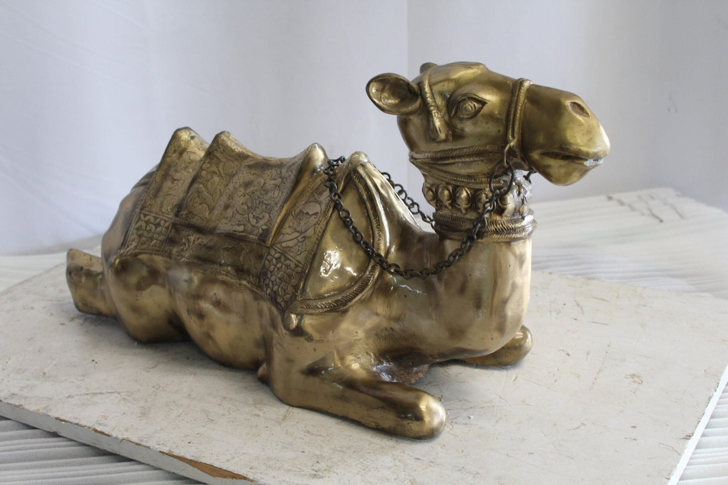 Metal Camel Lying Statue, Desert Majesty for Your Décor 24" x 9" x 13"H