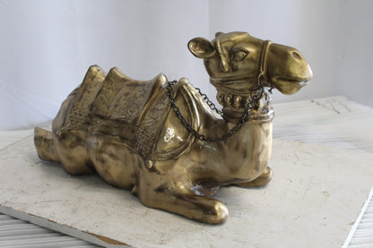 Metal Camel Lying Statue, Desert Majesty for Your Décor 24" x 9" x 13"H