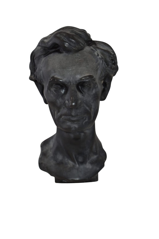 Replica of Abraham Lincoln by Leonardo Volk Plaster Cast Statue  6" x 7" x 13"H