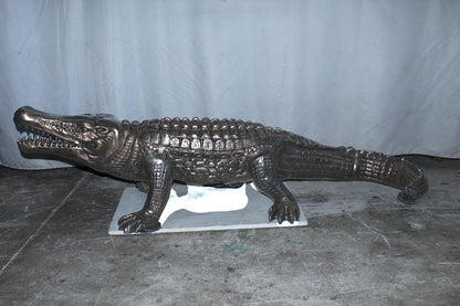 Life Size Aluminum Alligator Statue Sculpture Decor 72"x25"x21"H