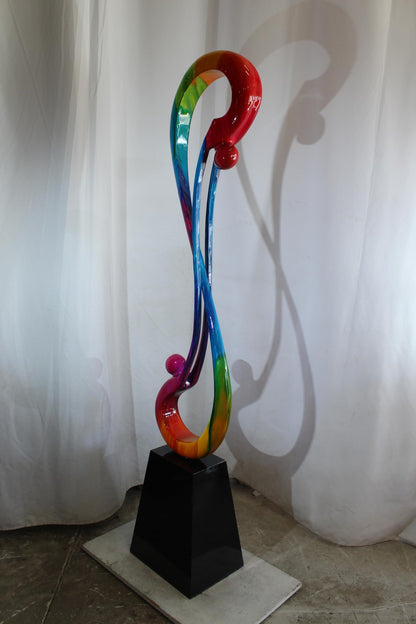 NIFAO Large Rainbow Infinity Love Sculpture by Liliana Mendez Bronze 16"x12"x80"H