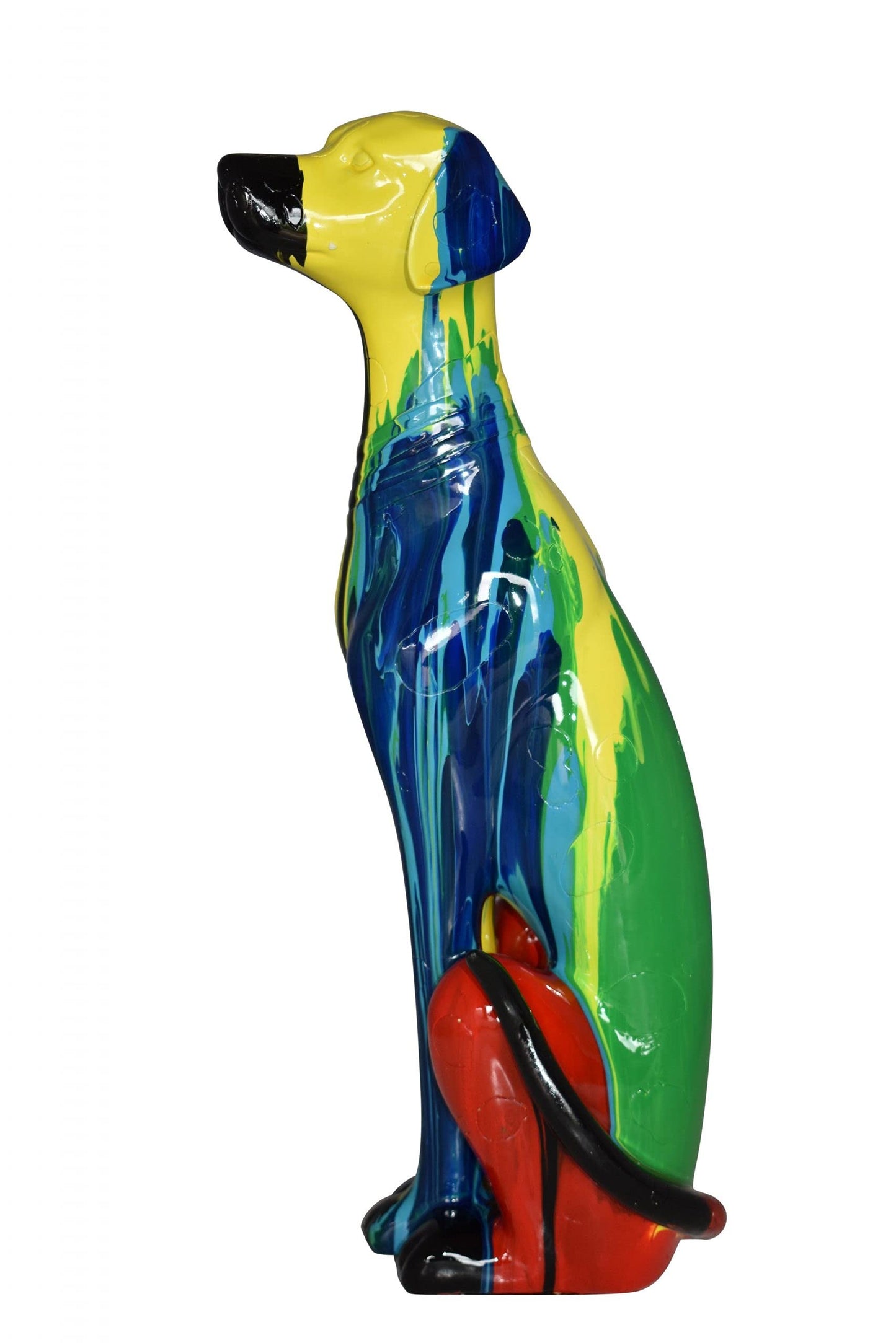 Modern Art of a Greyhound Dog Sitting Statue Made of Resin Size: 7" x 5" x 17"H