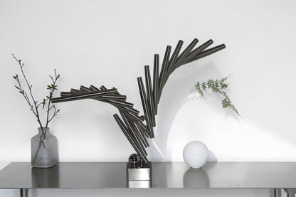 Stainless Steel modern art Table Top decoration - Size: 34"L x 7"W x 23"H.
