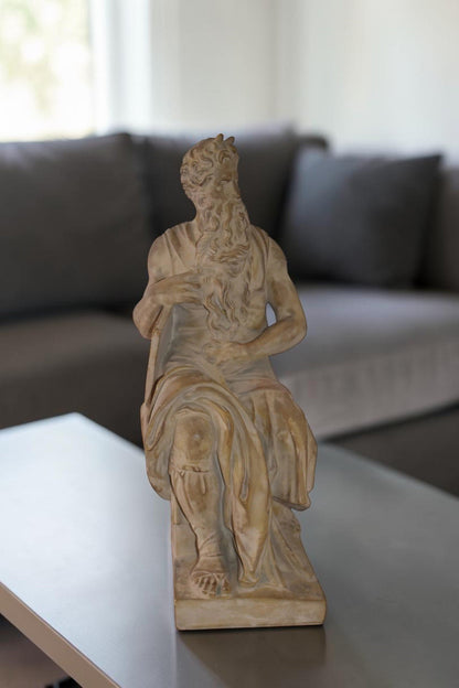 Replica of Michelangelo plaster cast Statue of Moses Size: 9" x 10" x 21"H