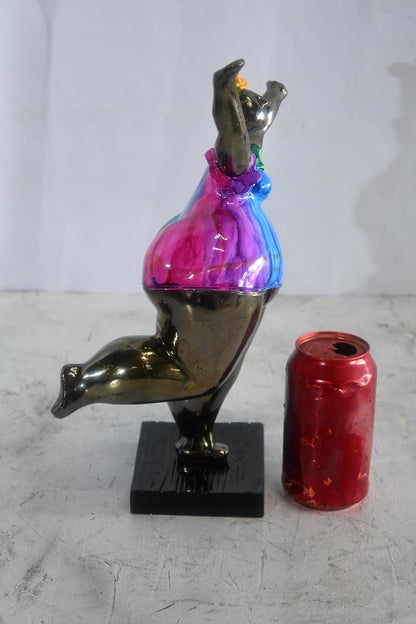 Voluptuous Woman Dancing Statue Painted Aluminum Pop Art 10"x7"x14"H