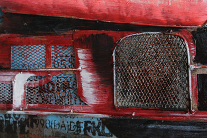 NIFAO Ferrari Formula One Inspired Red Racing Car 3D Metal Art 79" x 2" x 40"H