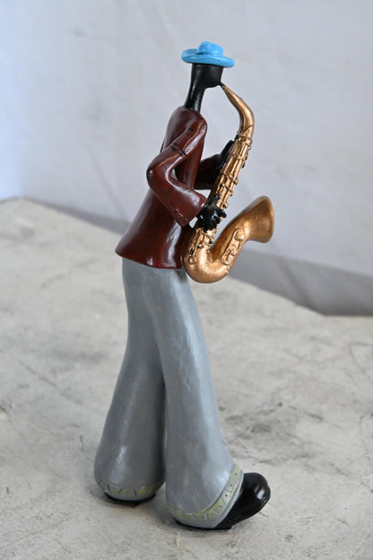NIFAO Jazz Saxophone Player Resin Figurine Musician Statue 4"x3"x10"H