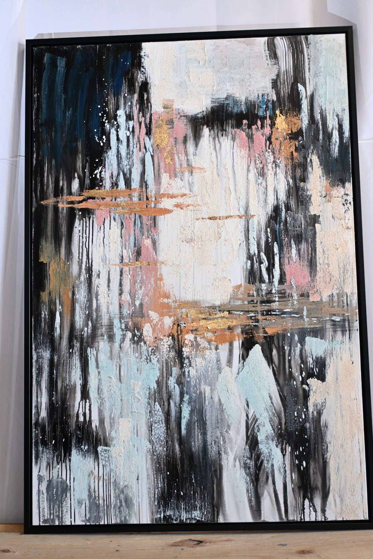 The Unfolding Abstract Canvas Painting Framed Modern Art 41"x61"