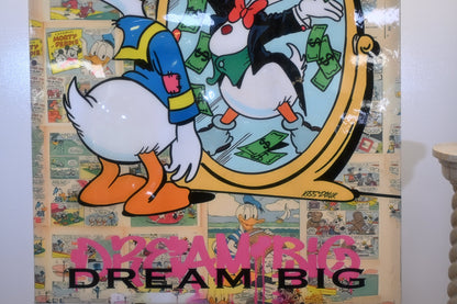 Dream Big Wealthy Duck Reflection Pop Art Canvas 40"x60"