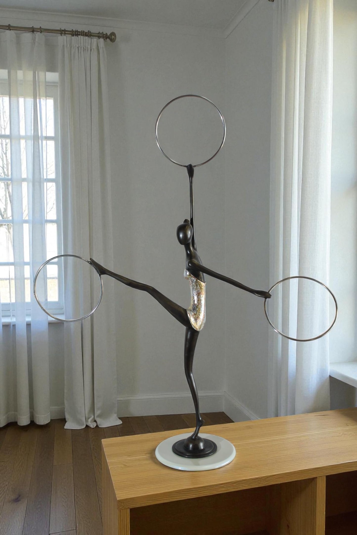 NIFAO Bronze Sculpture Lady Dancer by Liliana Mendez Art Statue 26"x8"x33"H