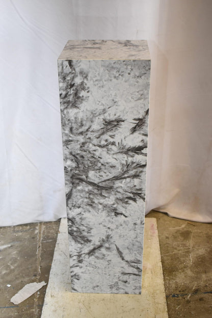 Pedestal For Artwork, Modern Gray Black and White Porcelain.  12" x 12" x 39"H