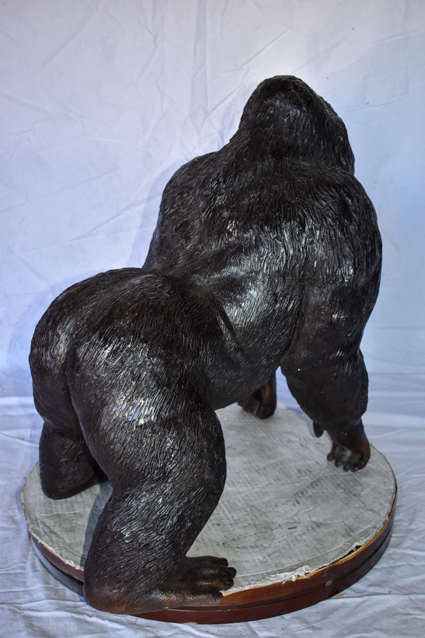 Gorilla Standing on Four Detailed Impressive Bronze Statue 20" x 17" x 24"H